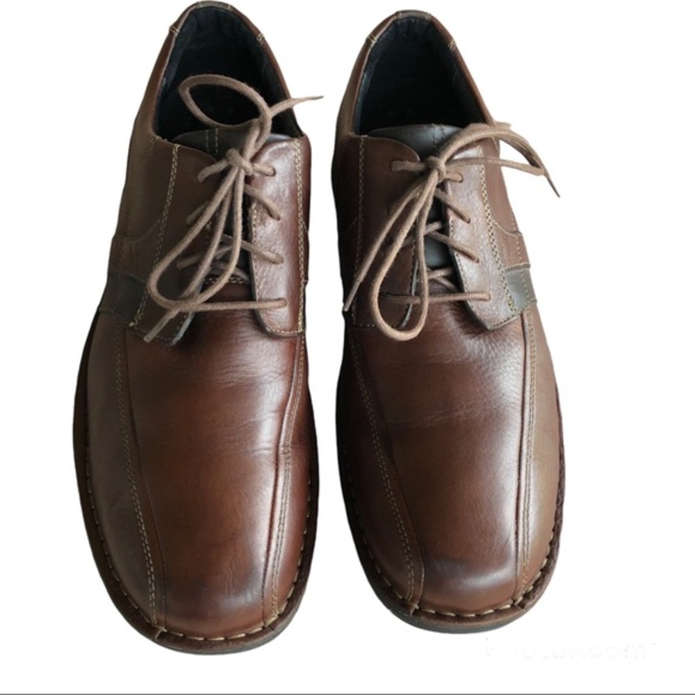 Clarks‎ Wave Mens Lace Up Brown Leather Oxfords 12M